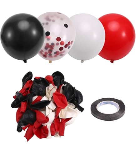 Amazon | Weuareod 赤、黒、金の風船、誕生日、退職、卒業式用の 12